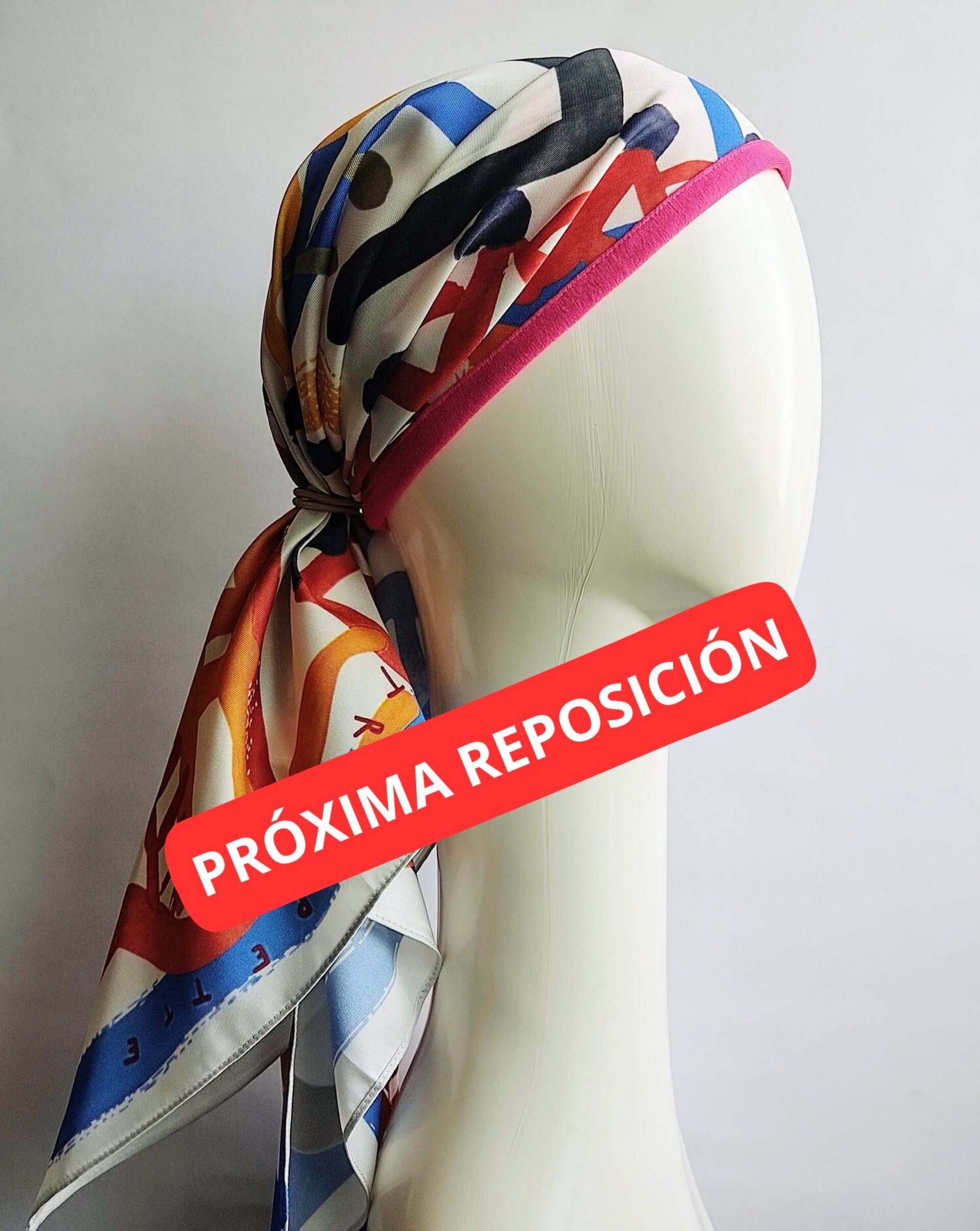 Pañuelo oncológico diadema interior estampado colores - 1